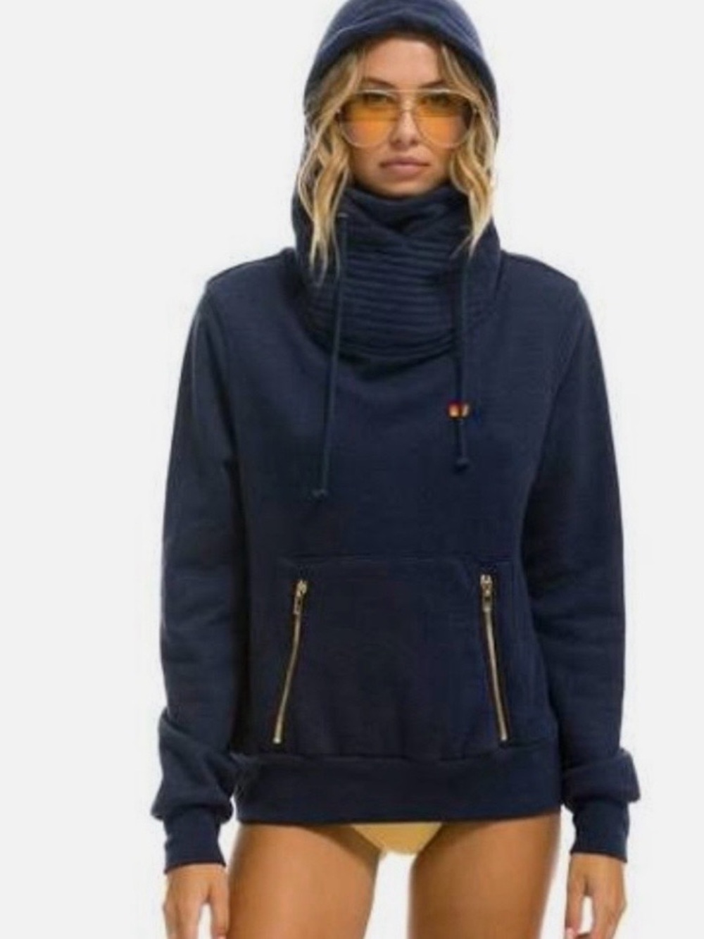AVIATOR NINJA NINJA PULLOVER HOODIE - Navy Size Small